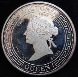 Queen Victoria commemorative coin/medallion. Two Troy oz. fine silver. 47mm.