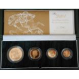 United Kingdom. Gold Proof sovereign 4-coin set.