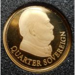 United Kingdom. Quarter-sovereign. 2010. Depicting Sir Winston Churchill. Cased.