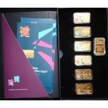 United Kingdom. Set of six gold-plated ingots commemorating London Olympics winning bid 2005.