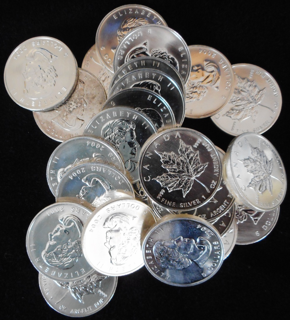 Canada. Five dollars (25) silver bullion coins, 2004.