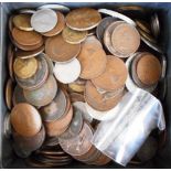 Box of coins including some silver.