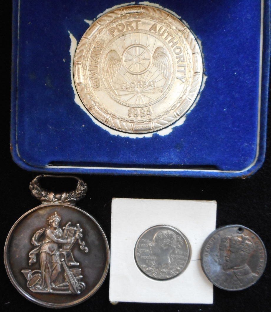 Medallions. Silver Victorian Jubilee Medal, 1897. 28mm. Cairns International Airport medallion.