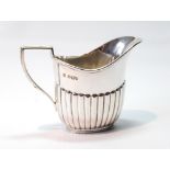 Silver small cream jug, oval part fluted, Sheffield 1895, 2oz.