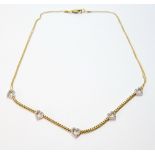 18ct coloured gold necklace matching the preceding lot, 18g.