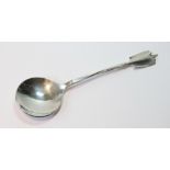 Liberty & Co Arts & Crafts silver spoon of good gauge with hammered twisted stem and fluted and
