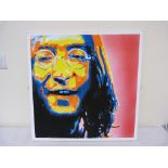 Pop Art, mixed media, depicting a portrait of John Lennon,