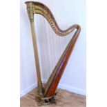 19th century Thomas Dodd & Sons, London, Patent Grecian pedal harp with 44 strings,