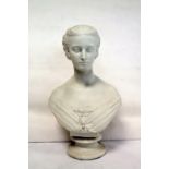 Victorian Copeland parian ware bust of Princess Alexandra,