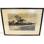 Victorian etching "Banks Of The Ivy O", by Thomas Chauvel, after an original by B. W.