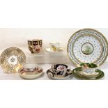 Small collection of English porcelain tea wares;