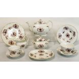 19th century English porcelain part breakfast set comprising: teapot; teapot stand; milk jug;