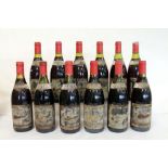 Twelve bottles of Cotes du Rhone red wine, Romain Bouchard Valreas 1986.