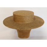 19th/early 20th century Christie's of London straw boater hat, retailed by John Morley of Keswick.