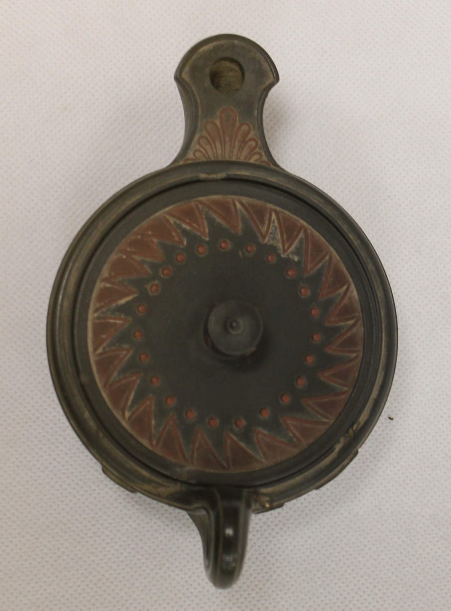 Rare early 19th century Wedgwood black basalt Roman oil lamp & cover, impressed mark, - Image 6 of 24