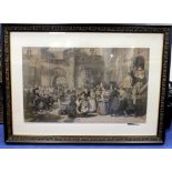 Large 19th century engraving "Coming Of Age In The Olden Time", by Francis Holl,