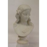 Victorian Copeland parian ware bust of a young girl "Spring", after an original by L. A.