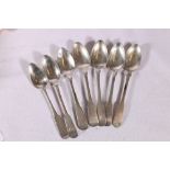 Pair of tea spoons and five others all David Hinchsliffe, Dumfries c1830.