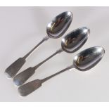 Three dessert spoons plain by R and R, R Keay,