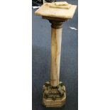 19th century marble pedestal the square top raised on turned columns with gilt metal mounts on