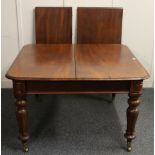 Victorian mahogany telescopic dining table, the movement with plaque for Samuel Hawkins,