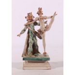 PETER STRANG (B 1936) Clown and Ballerina on plinth base,