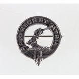 Silver Cameron Clan badge, Pro Rege Et Patria, 3cm tall.