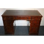 Victorian mahogany kneehole writing desk,