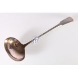 Soup ladle of oar pattern, probably Joseph Sellar, Wick c1820 33cm, 6oz.