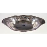Edward VII silver pierced oval dish,