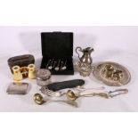 Edward VII chatelaine spectacle case with silver clasp in the form of a bird,