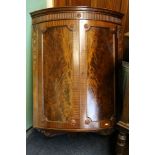 Victorian mahogany bow front corner cupboard,