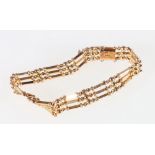 15ct gold gate link bracelet, 17.4g.