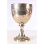 Goblet, ovoid with engraved trail of fruiting vines upon spreading stem and moulded foot by W.