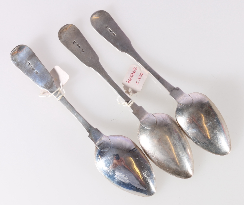 Set of three table spoons of fiddle pattern by C. - Image 2 of 3