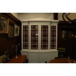 Victorian white painted cabinet bookcase,