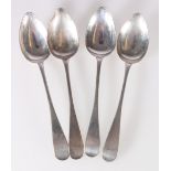 Set of four table spoons by Donald Fraser, Inverness, single punch.