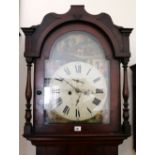 Josh Thompson of Whitehaven longcase grandfather clock with painted dial,