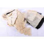 Two pairs of lace sleeves, various lace collars, modesty panels, brassiere,