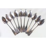 Set of table spoons, fiddle pattern by Robert Keay, Perth c1820,