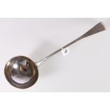 Soup ladle, monogrammed by James Smith c1790, 34cm, Aberdeen,