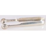 Sugar tongs of good gauge with elaborate scallop grips by Charles Murray,