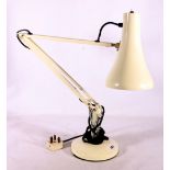 Herbert Terry anglepoise lamp with white body.