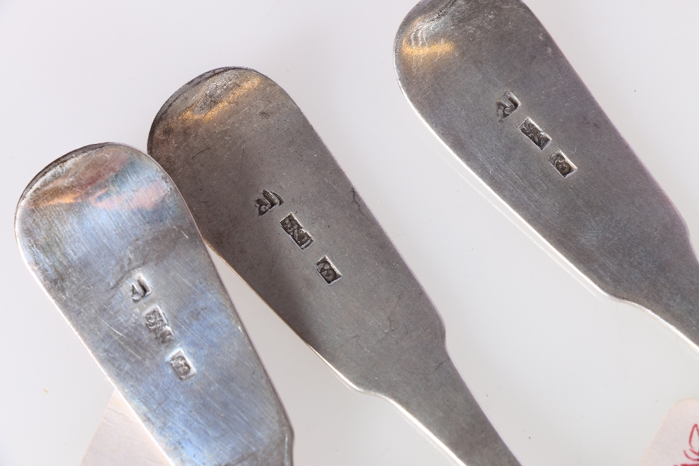 Set of three table spoons of fiddle pattern by C. - Image 3 of 3