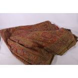 Mid to late 19th Century Paisley shawl, single-sided silk mix, woven in one piece,