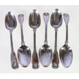 Set of six William IV silver table spoons, Glasgow 1830 makers WMAM, 454g.