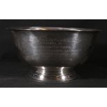 American Gorham Sterling silver bowl with inscription 'Arkansas Polled Hereford Assn present to Mr