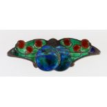 Art Nouveau silver and enamelled brooch makers marks WHH for William Hair Haseler,