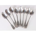 Set of four tea spoons by John Keith and four others, William Simpson,