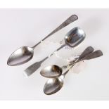 Pair of tea spoons of fiddle pattern maker not clear, Greenock,